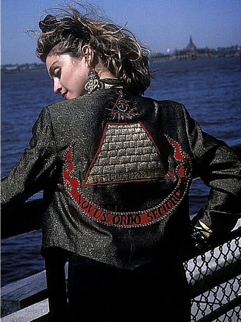Material Girl," "80s Pop Culture," "Vintage Blazer," "Novus Ordo Seclorum," New-
